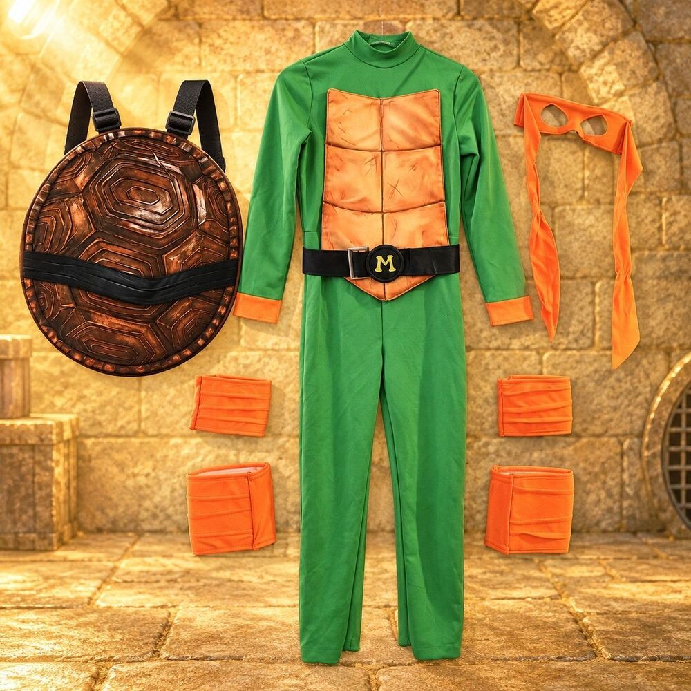 TMNT Michelangelo Kids Large 12 14 Halloween Costume Backpack Shell C140
